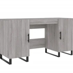 vidaXL Bureau 140x50x75 cm bewerkt hout grijs sonoma eikenkleurig
