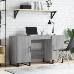 vidaXL Bureau 140x50x75 cm bewerkt hout grijs sonoma eikenkleurig