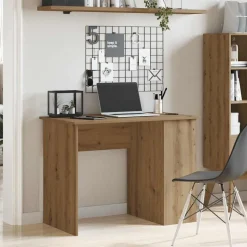 vidaXL Bureau 100x55x75 cm bewerkt hout artisanaal eikenkleur