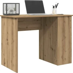vidaXL Bureau 100x55x75 cm bewerkt hout artisanaal eikenkleur