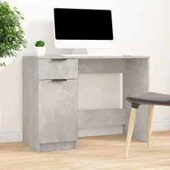vidaXL Bureau 100x50x75 cm bewerkt hout betongrijs