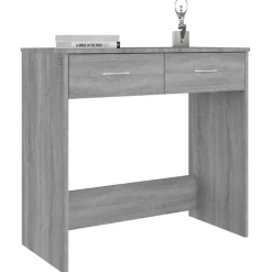 vidaXL Bureau 80x40x75 cm bewerkt hout grijs sonoma eikenkleurig