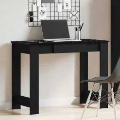 vidaXL Bureau 100x45x75 cm bewerkt hout zwart