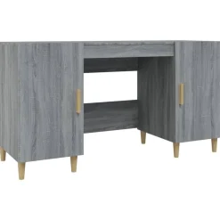 vidaXL Bureau 140x50x75 cm bewerkt hout grijs sonoma eikenkleurig
