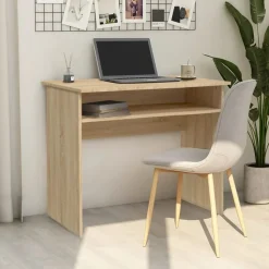 vidaXL Bureau 90x50x74 cm bewerkt hout sonoma eikenkleurig