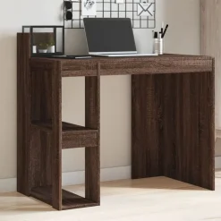 vidaXL Bureau 103,5x56,5x94 cm bewerkt hout bruin eikenkleurig