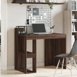 vidaXL Bureau 103,5x56,5x94 cm bewerkt hout bruin eikenkleurig