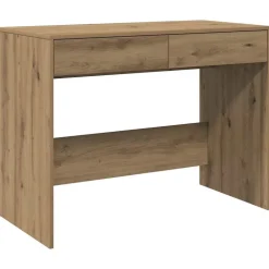 vidaXL Bureau 101x50x76,5 cm bewerkt hout artisanaal eikenkleur
