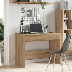 vidaXL Bureau 101x50x76,5 cm bewerkt hout artisanaal eikenkleur