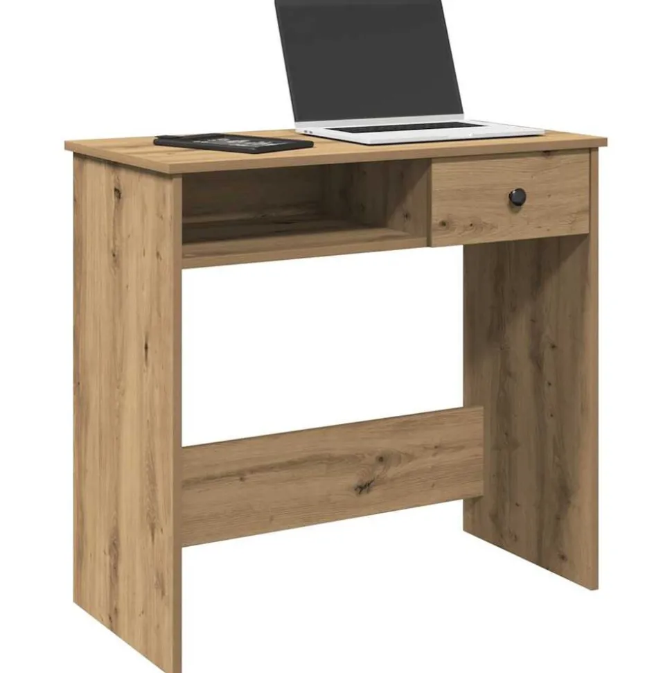 vidaXL Bureau 80x40x75 cm bewerkt hout artisanaal eikenkleurig