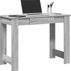 vidaXL Bureau 100x45x75 cm bewerkt hout grijs sonoma eikenkleurig