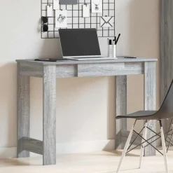 vidaXL Bureau 100x45x75 cm bewerkt hout grijs sonoma eikenkleurig