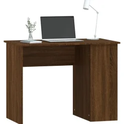 vidaXL Bureau 100x55x75 cm bewerkt hout bruin eikenkleur