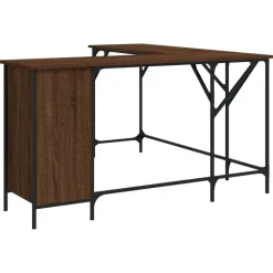vidaXL Bureau 141x141x75 cm bewerkt hout bruin eikenkleur