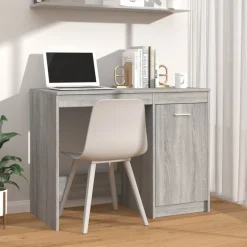 vidaXL Bureau 100x50x76 cm bewerkt hout grijs sonoma eikenkleurig