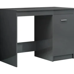 vidaXL Bureau 100x50x76 cm bewerkt hout hoogglans grijs