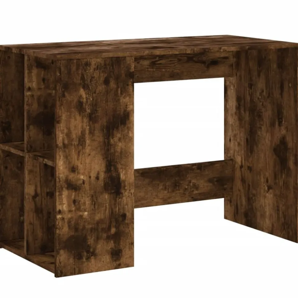vidaXL Bureau 102x50x75 cm bewerkt hout gerookt eikenkleurig