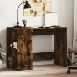 vidaXL Bureau 102x50x75 cm bewerkt hout gerookt eikenkleurig