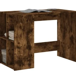 vidaXL Bureau 102x50x75 cm bewerkt hout gerookt eikenkleurig