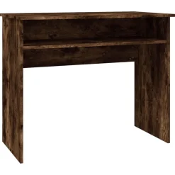 vidaXL Bureau 90x50x74 cm bewerkt hout gerookt eikenkleurig