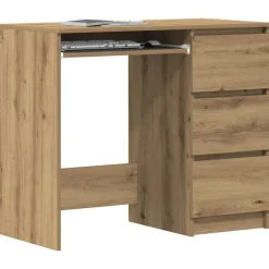 vidaXL Bureau 90x45x76 cm bewerkt hout artisanaal eikenkleur