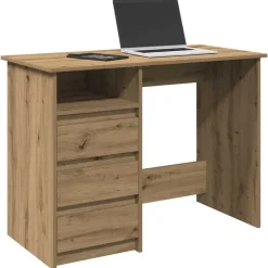 vidaXL Bureau 102x50x75 cm bewerkt hout artisanaal eikenkleurig