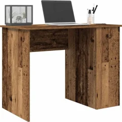vidaXL Bureau 100x55x75 cm bewerkt hout oud houtkleurig