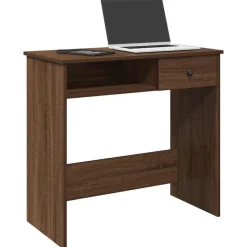 vidaXL Bureau 80x40x75 cm bewerkt hout bruin eikenkleur