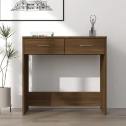 vidaXL Bureau 80x40x75 cm bewerkt hout bruin eikenkleur