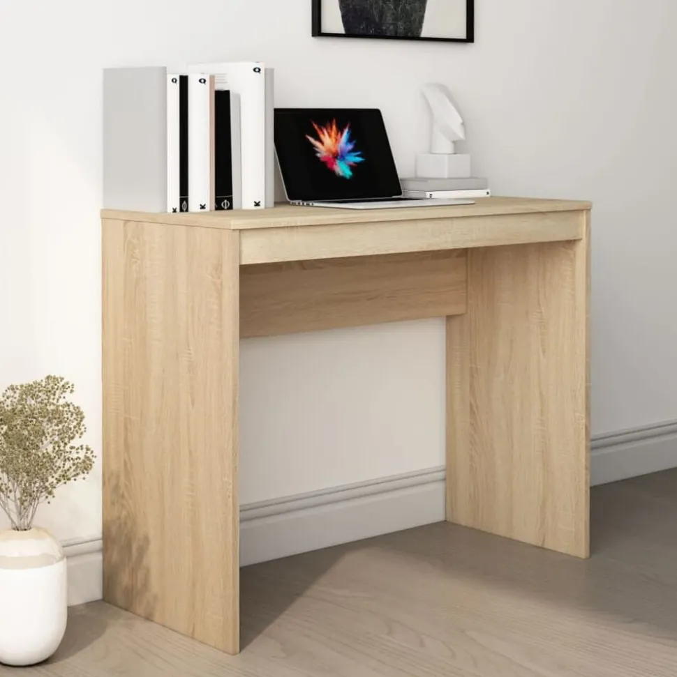 vidaXL Bureau 90x40x72 cm bewerkt hout sonoma eikenkleurig