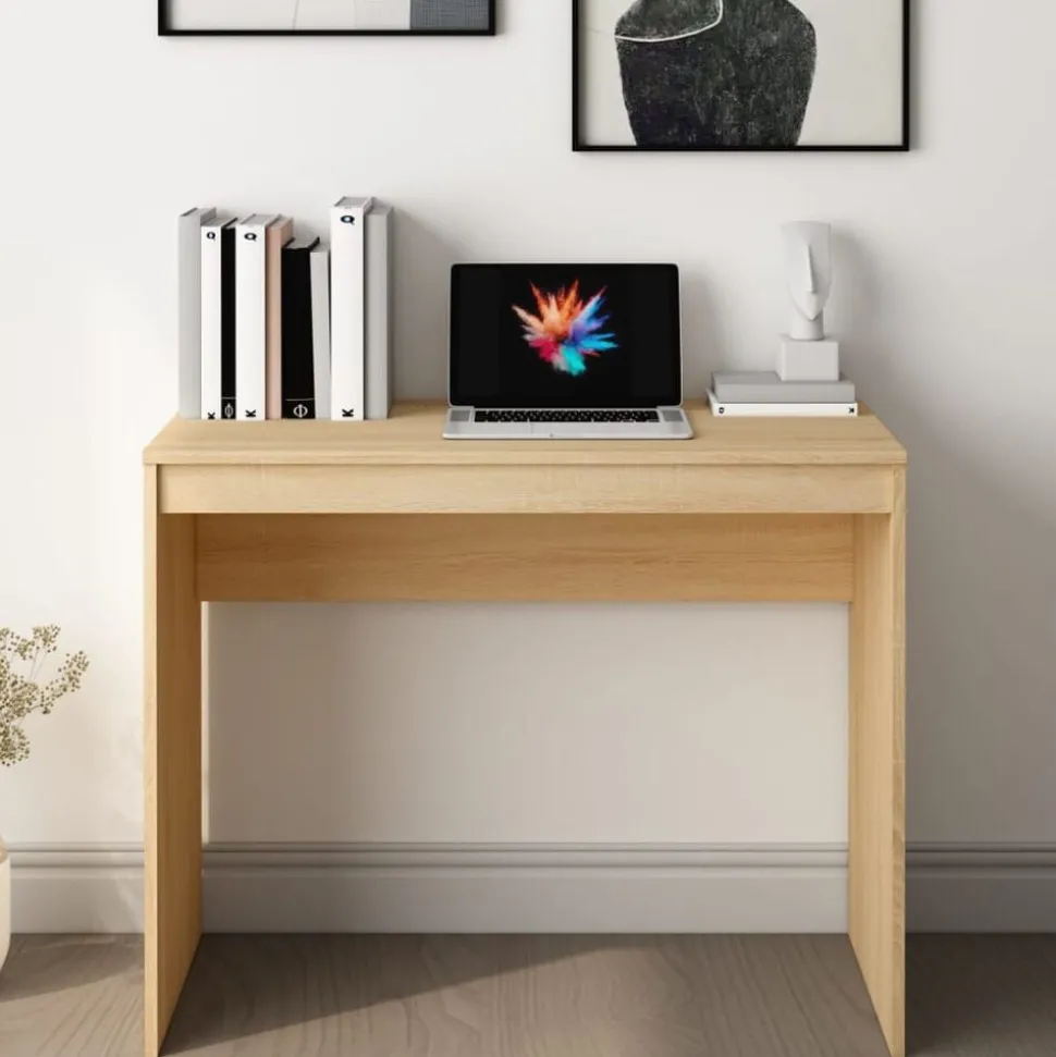 vidaXL Bureau 90x40x72 cm bewerkt hout sonoma eikenkleurig