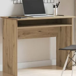 vidaXL Bureau 90x50x74 cm bewerkt hout artisanaal eikenkleur