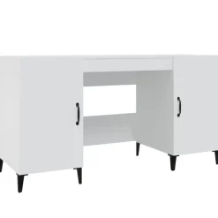 vidaXL Bureau 140x50x75 cm bewerkt hout wit