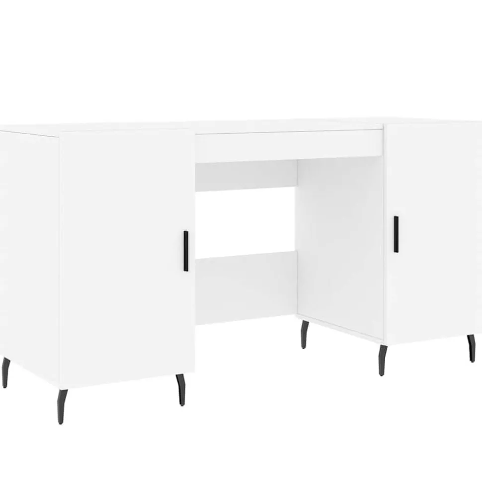 vidaXL Bureau 140x50x75 cm bewerkt hout wit