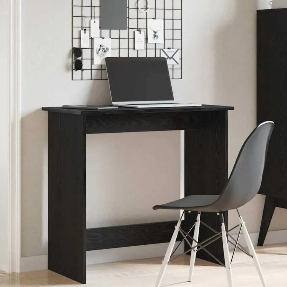 vidaXL Bureau 80x40x75 cm bewerkt hout zwart