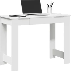 vidaXL Bureau 100x45x75 cm bewerkt hout wit