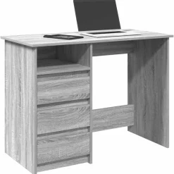 vidaXL Bureau 102x50x75 cm bewerkt hout grijs sonoma eikenkleurig