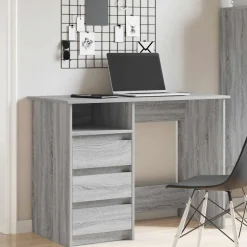 vidaXL Bureau 102x50x75 cm bewerkt hout grijs sonoma eikenkleurig