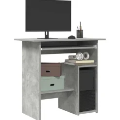 vidaXL Bureau 80x45x74 cm bewerkt hout betongrijs