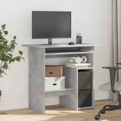 vidaXL Bureau 80x45x74 cm bewerkt hout betongrijs