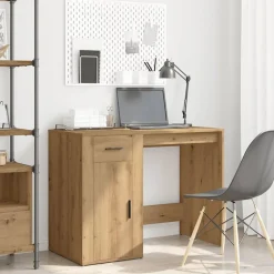 vidaXL Bureau 100x49x75 cm bewerkt hout artisanaal eikenkleur