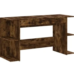 vidaXL Bureau 140x50x75 cm bewerkt hout gerookt eikenkleurig