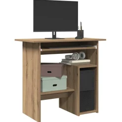 vidaXL Bureau 80x45x74 cm bewerkt hout artisanaal eikenkleur