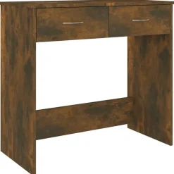 vidaXL Bureau 80x40x75 cm bewerkt hout gerookt eikenkleurig