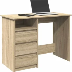 vidaXL Bureau 102x50x75 cm bewerkt hout sonoma eikenkleurig