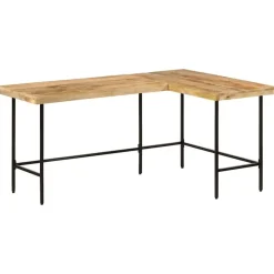 vidaXL Bureau 165x110x77 cm massief mangohout en ijzer