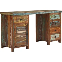 vidaXL Bureau 140x50x77 cm massief gerecycled hout