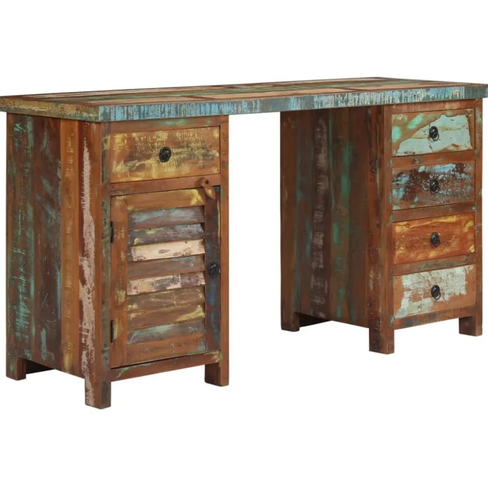 vidaXL Bureau 140x50x77 cm massief gerecycled hout