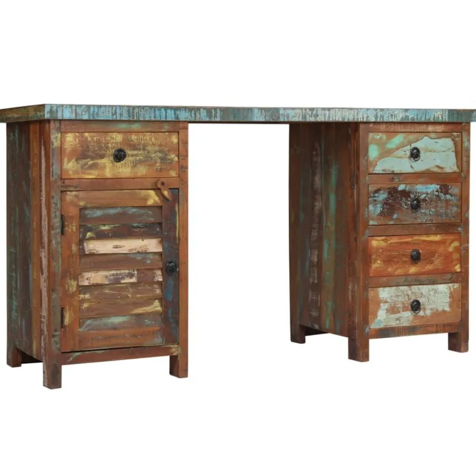 vidaXL Bureau 140x50x77 cm massief gerecycled hout