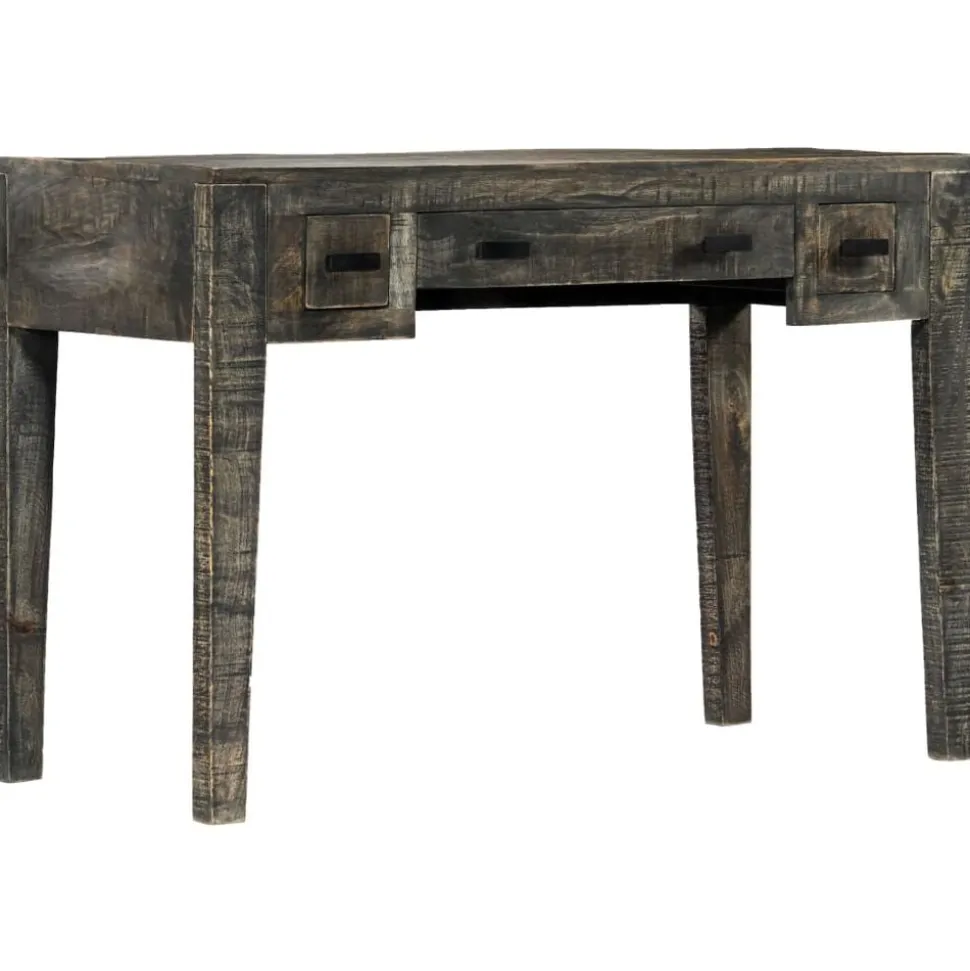 vidaXL Bureau 110x50x75 cm massief mangohout zwart